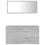 NNEVL 2 Piece Bathroom Furniture Set Concrete Grey Chipboard