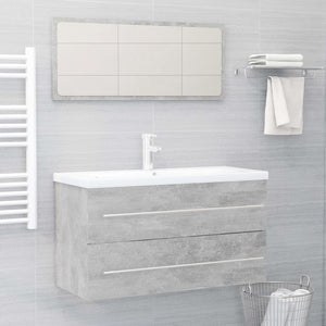 NNEVL 2 Piece Bathroom Furniture Set Concrete Grey Chipboard