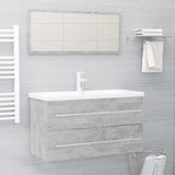 NNEVL 2 Piece Bathroom Furniture Set Concrete Grey Chipboard