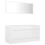 NNEVL 2 Piece Bathroom Furniture Set High Gloss White Chipboard