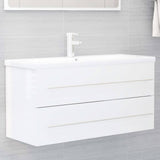 NNEVL 2 Piece Bathroom Furniture Set High Gloss White Chipboard