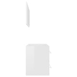 NNEVL 2 Piece Bathroom Furniture Set High Gloss White Chipboard