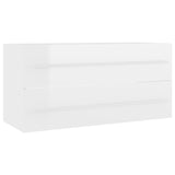 NNEVL 2 Piece Bathroom Furniture Set High Gloss White Chipboard