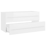 NNEVL 2 Piece Bathroom Furniture Set High Gloss White Chipboard