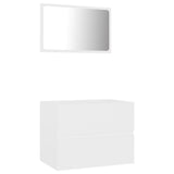 NNEVL 2 Piece Bathroom Furniture Set White Chipboard