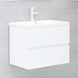 NNEVL 2 Piece Bathroom Furniture Set White Chipboard