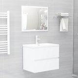 NNEVL 2 Piece Bathroom Furniture Set White Chipboard