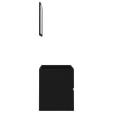 NNEVL 2 Piece Bathroom Furniture Set Black Chipboard