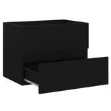 NNEVL 2 Piece Bathroom Furniture Set Black Chipboard