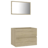 NNEVL 2 Piece Bathroom Furniture Set Sonoma Oak Chipboard