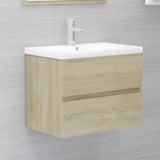 NNEVL 2 Piece Bathroom Furniture Set Sonoma Oak Chipboard