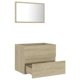 NNEVL 2 Piece Bathroom Furniture Set Sonoma Oak Chipboard