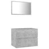 NNEVL 2 Piece Bathroom Furniture Set Concrete Grey Chipboard