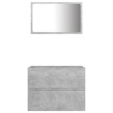 NNEVL 2 Piece Bathroom Furniture Set Concrete Grey Chipboard