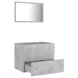 NNEVL 2 Piece Bathroom Furniture Set Concrete Grey Chipboard