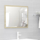 NNEVL 2 Piece Bathroom Furniture Set White and Sonoma Oak Chipboard