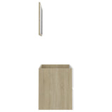 NNEVL 2 Piece Bathroom Furniture Set White and Sonoma Oak Chipboard