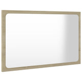 NNEVL 2 Piece Bathroom Furniture Set White and Sonoma Oak Chipboard