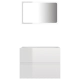 NNEVL 2 Piece Bathroom Furniture Set High Gloss White Chipboard