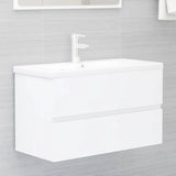 NNEVL 2 Piece Bathroom Furniture Set White Chipboard