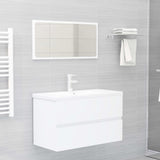 NNEVL 2 Piece Bathroom Furniture Set White Chipboard