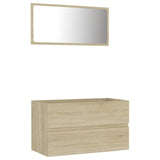 NNEVL 2 Piece Bathroom Furniture Set Sonoma Oak Chipboard