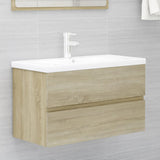 NNEVL 2 Piece Bathroom Furniture Set Sonoma Oak Chipboard