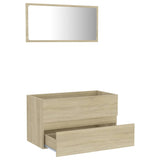 NNEVL 2 Piece Bathroom Furniture Set Sonoma Oak Chipboard