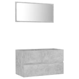 NNEVL 2 Piece Bathroom Furniture Set Concrete Grey Chipboard