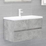 NNEVL 2 Piece Bathroom Furniture Set Concrete Grey Chipboard