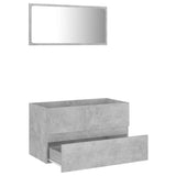 NNEVL 2 Piece Bathroom Furniture Set Concrete Grey Chipboard