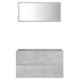 NNEVL 2 Piece Bathroom Furniture Set Concrete Grey Chipboard