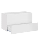 NNEVL 2 Piece Bathroom Furniture Set High Gloss White Chipboard