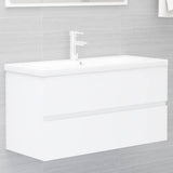 NNEVL 2 Piece Bathroom Furniture Set White Engineered Wood