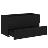 NNEVL 2 Piece Bathroom Furniture Set Black Engineered Wood