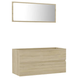 NNEVL 2 Piece Bathroom Furniture Set Sonoma Oak Engineered Wood