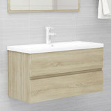 NNEVL 2 Piece Bathroom Furniture Set Sonoma Oak Engineered Wood