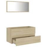 NNEVL 2 Piece Bathroom Furniture Set Sonoma Oak Engineered Wood