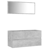 NNEVL 2 Piece Bathroom Furniture Set Concrete Grey Engineered Wood