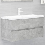 NNEVL 2 Piece Bathroom Furniture Set Concrete Grey Engineered Wood