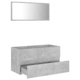 NNEVL 2 Piece Bathroom Furniture Set Concrete Grey Engineered Wood