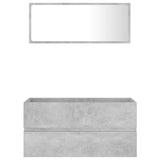 NNEVL 2 Piece Bathroom Furniture Set Concrete Grey Engineered Wood
