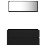 NNEVL 2 Piece Bathroom Furniture Set Black Chipboard