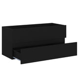 NNEVL 2 Piece Bathroom Furniture Set Black Chipboard