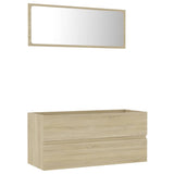 NNEVL 2 Piece Bathroom Furniture Set Sonoma Oak Chipboard