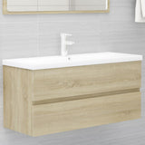 NNEVL 2 Piece Bathroom Furniture Set Sonoma Oak Chipboard