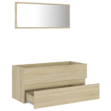 NNEVL 2 Piece Bathroom Furniture Set Sonoma Oak Chipboard
