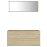 NNEVL 2 Piece Bathroom Furniture Set Sonoma Oak Chipboard