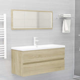 NNEVL 2 Piece Bathroom Furniture Set Sonoma Oak Chipboard
