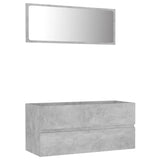 NNEVL 2 Piece Bathroom Furniture Set Concrete Grey Chipboard